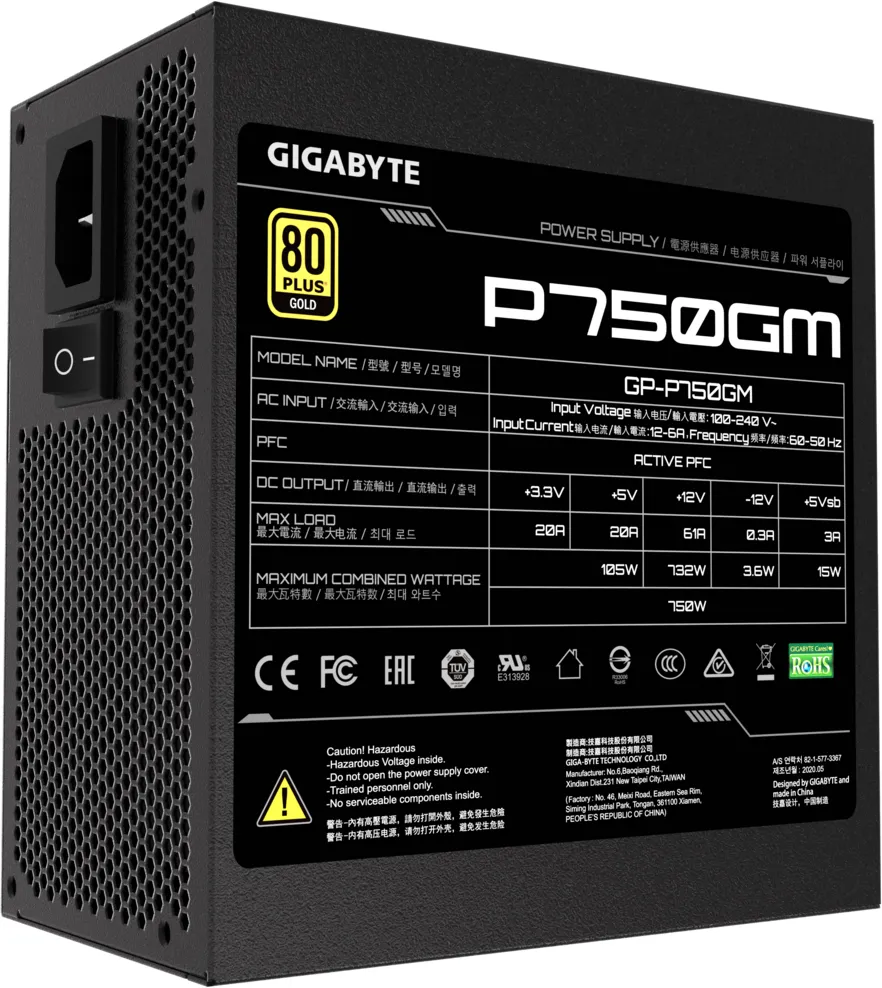 Блок живлення Gigabyte GP-P750GM 750W - мініатюра 2