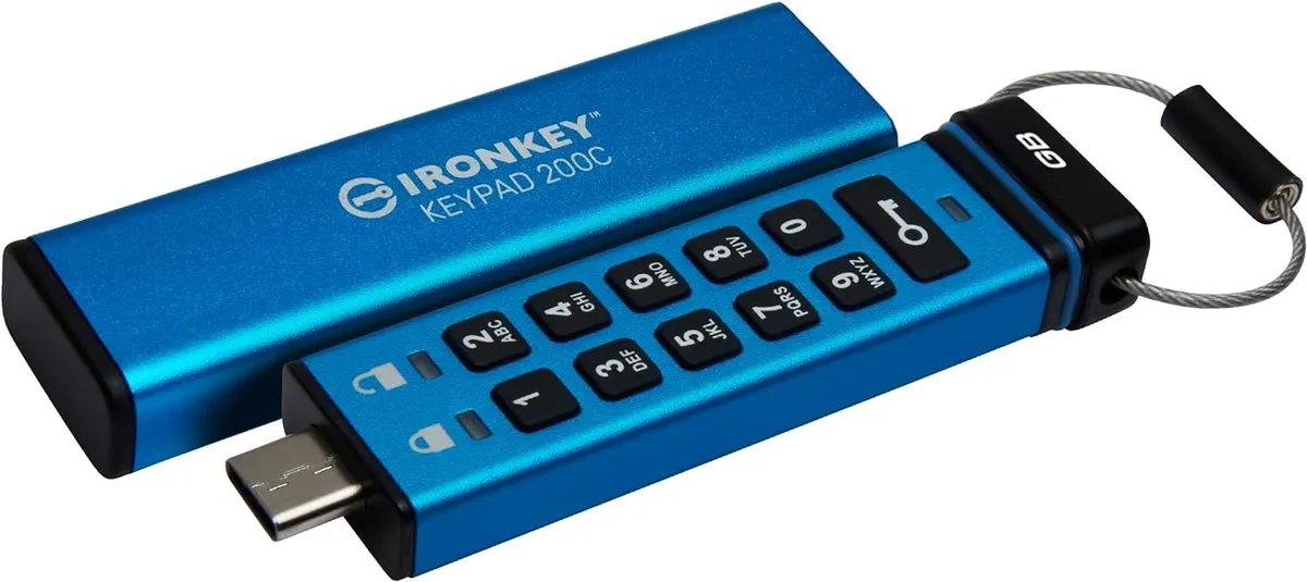 Флеш-накопичувач USB3.2 128GB Kingston IronKey Keypad 200 Type-C Blue (IKKP200C/128GB) - мініатюра 4