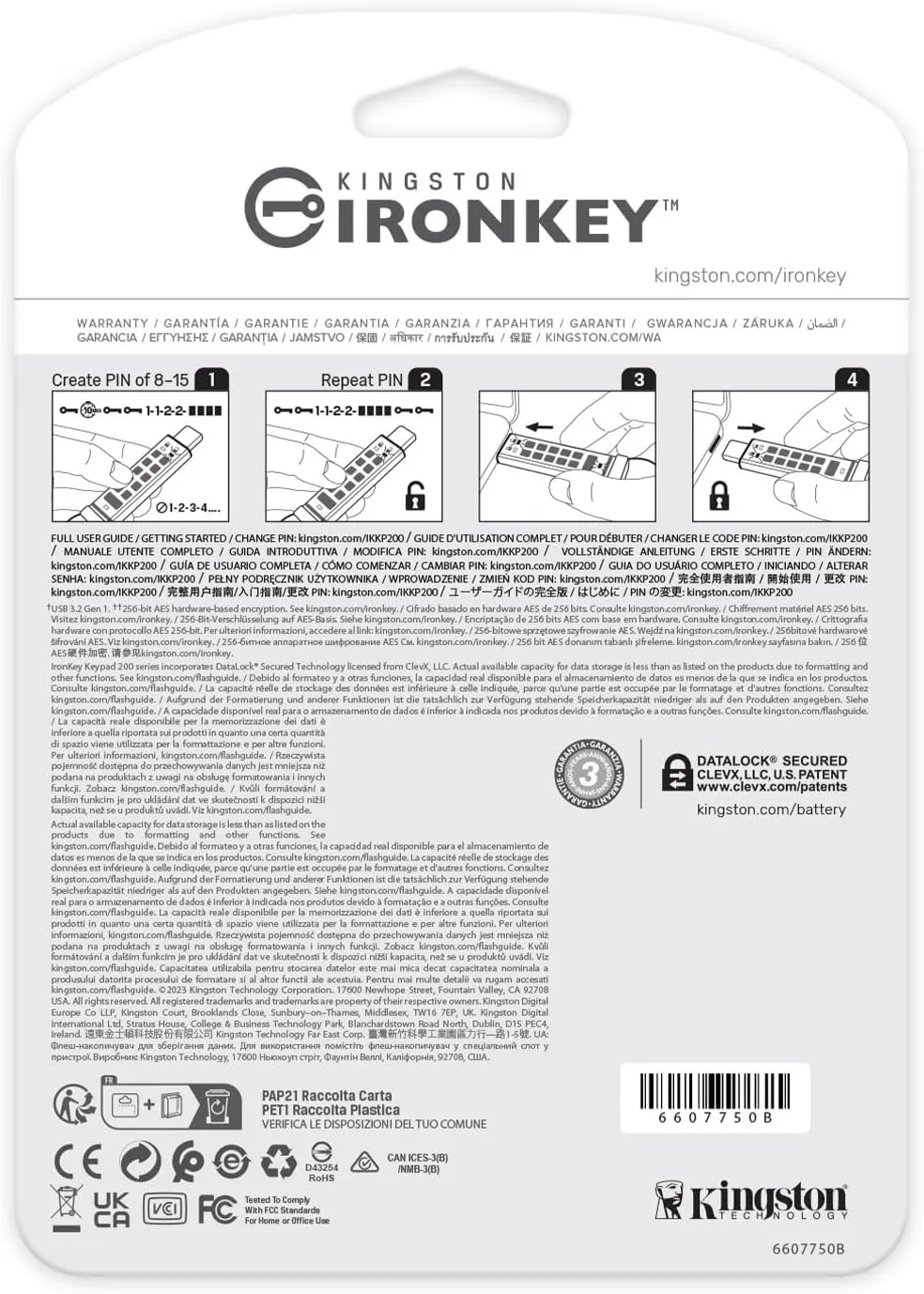 Флеш-накопичувач USB3.2 128GB Kingston IronKey Keypad 200 Type-C Blue (IKKP200C/128GB) - мініатюра 7