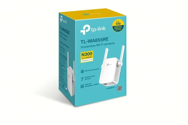 Ретранслятор TP-Link TL-WA855RE 802.11n 2.4 ГГц, N300, 1хFE LAN (TL-WA855RE) - зображення 1