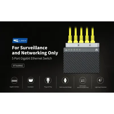 Комутатор Netis ST3105GC, Black, 5 LAN 10/100/1000 Mb/s, LED LAN1-LAN5, некерований - мініатюра 9