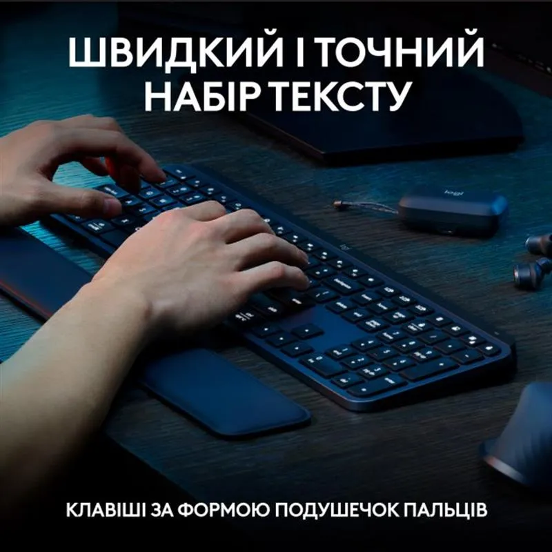 Комплект (клавіатура, миша) бездротовий Logitech MX Keys S Combo Graphite (920-011614) - мініатюра 3