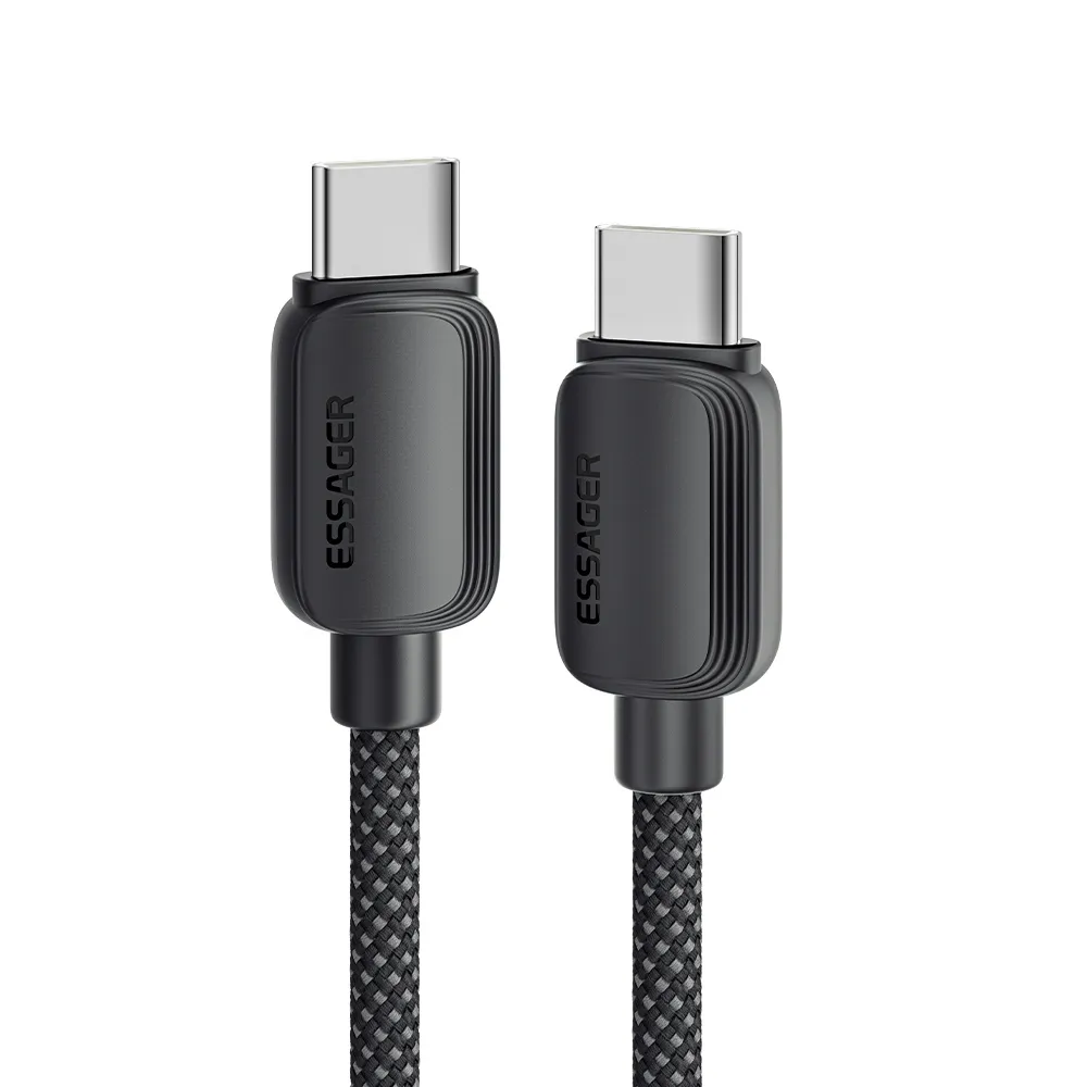 Кабель Essager Breeze USB Type-C - USB Type-C (M/M), 100W, 2 м Black (EXCTT1-WLA01-P) - зображення 1
