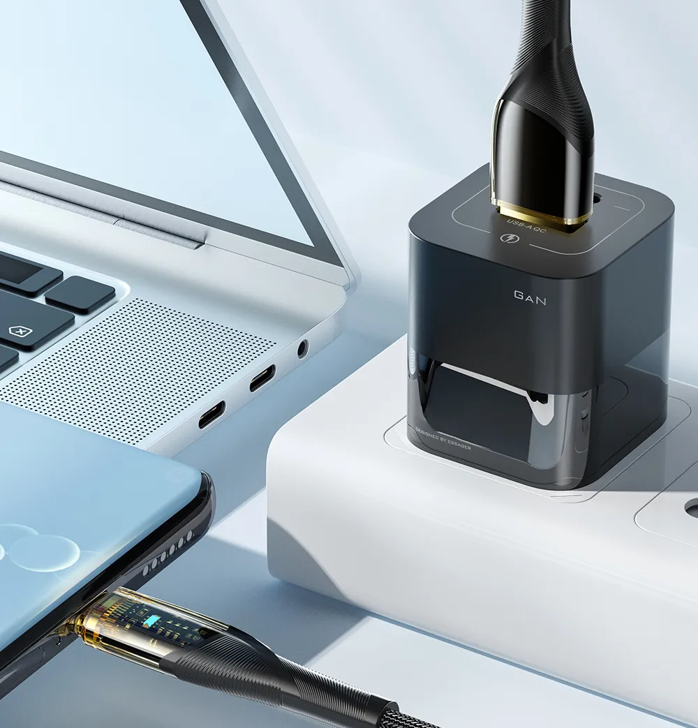 Кабель Essager Interstellar Transparent Design USB - USB Type-C (M/M), 100W, 1 м Black (EXCT-XJ01-P) - мініатюра 7