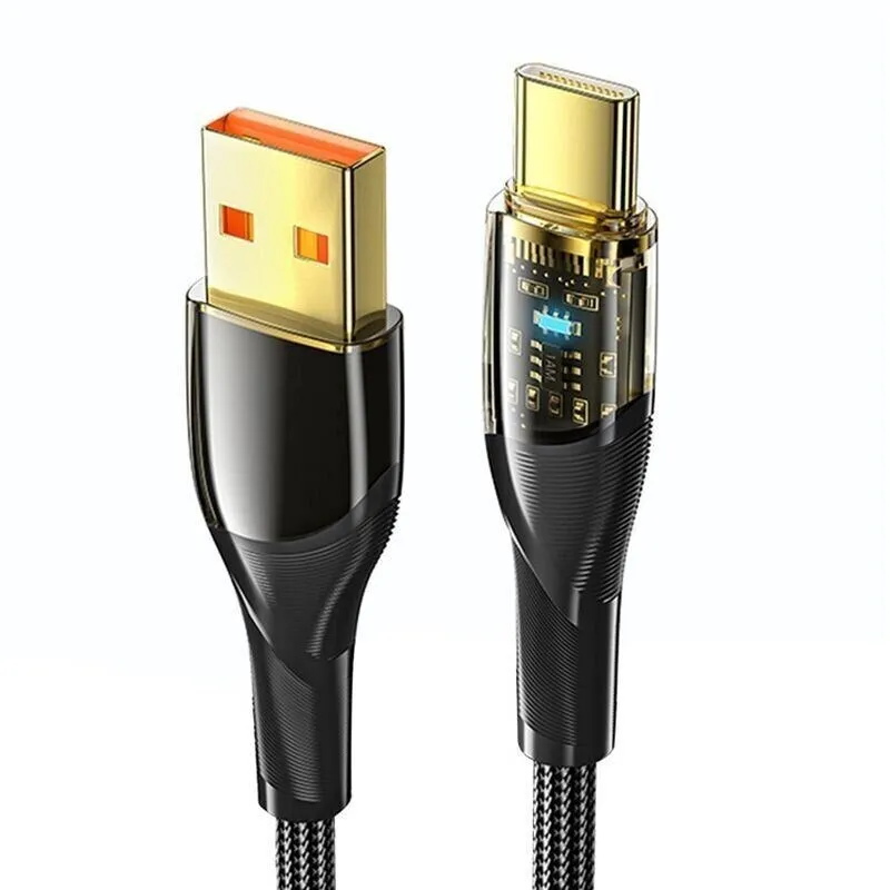 Кабель Essager Interstellar Transparent Design USB - USB Type-C (M/M), 100W, 2 м Black (EXCT-XJA01-P) - зображення 1