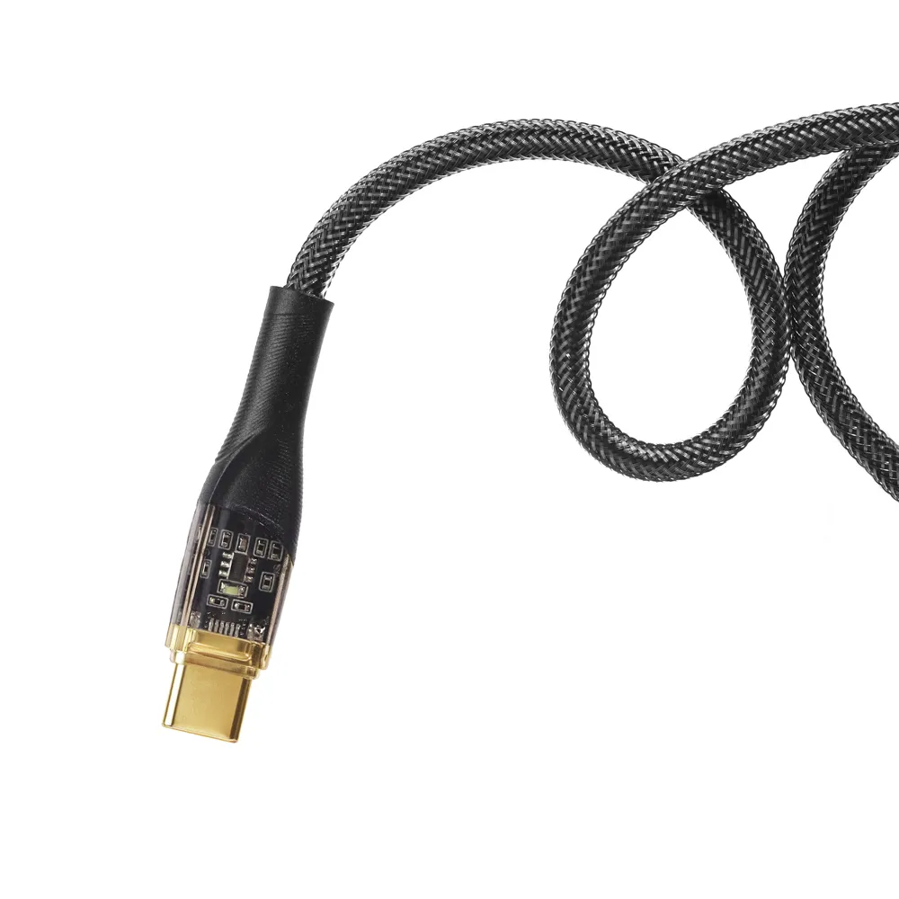 Кабель Essager Interstellar Transparent Design USB - USB Type-C (M/M), 100W, 2 м Black (EXCT-XJA01-P) - мініатюра 4