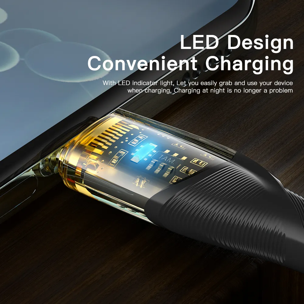 Кабель Essager Interstellar Transparent Design USB - USB Type-C (M/M), 100W, 2 м Black (EXCT-XJA01-P) - мініатюра 6