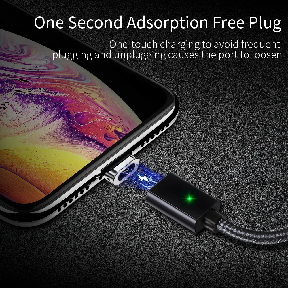 Кабель Essager Magic Power Magnetic USB - Lightning (M/M), 1 м Black (EXCCXL-ML01) - мініатюра 4