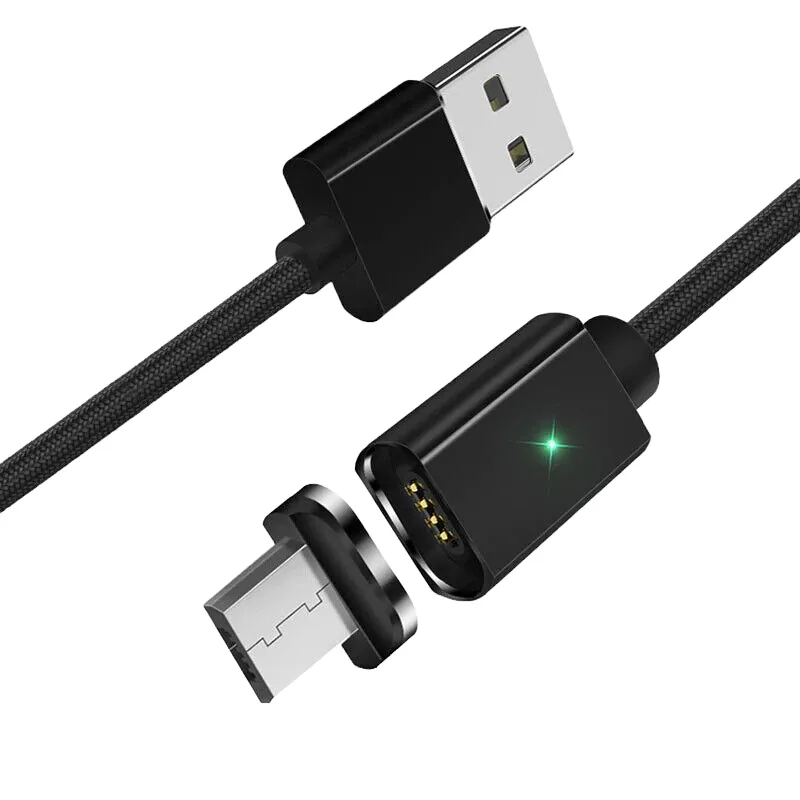 Кабель Essager Magic Power Magnetic USB - MicroUSB (M/M), 1 м Black (EXCCXM-ML01) - зображення 1