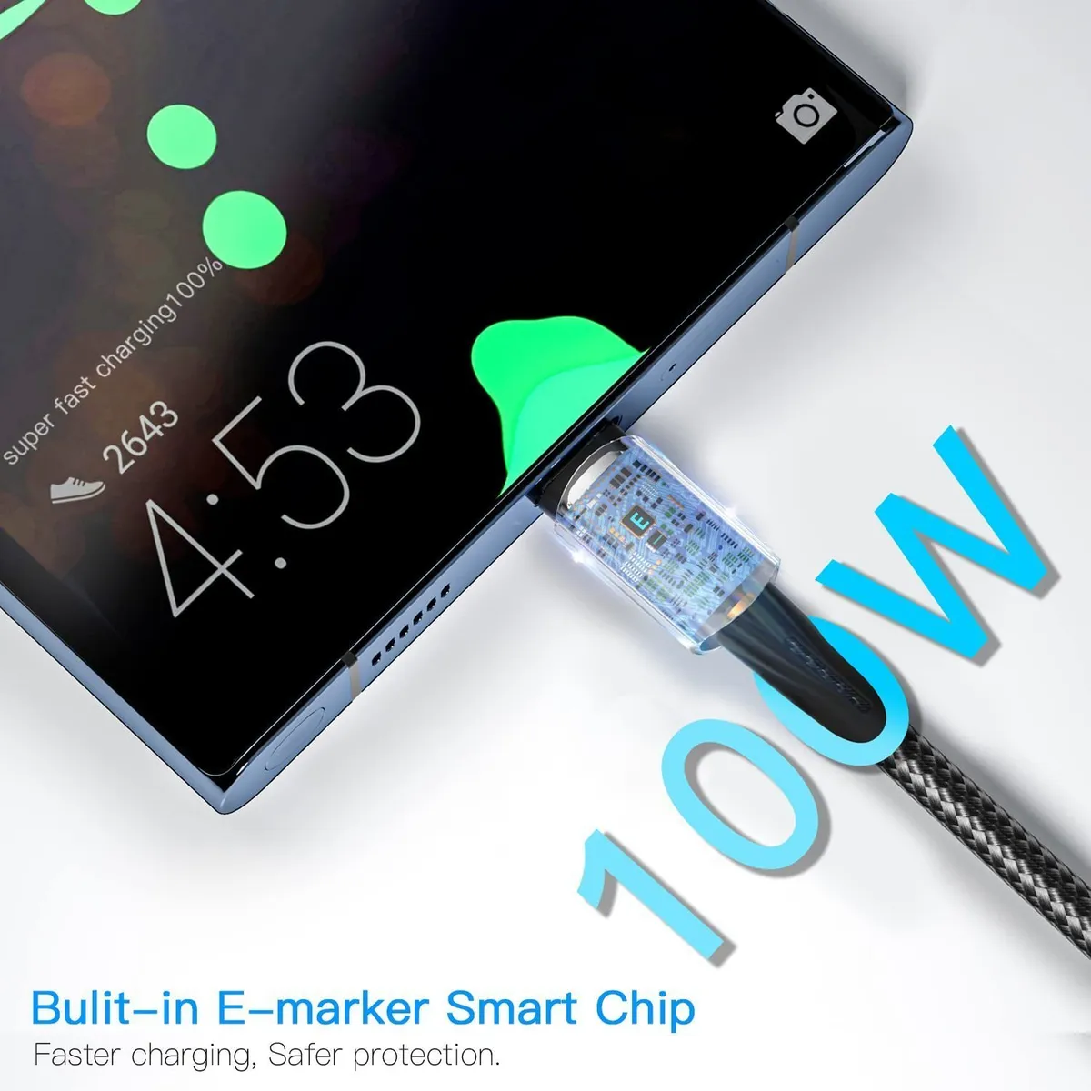 Кабель Essager Sunset USB Type-C - USB Type-C (M/M), 100W, 2 м Black (EXCTT1-CGA01) - мініатюра 5