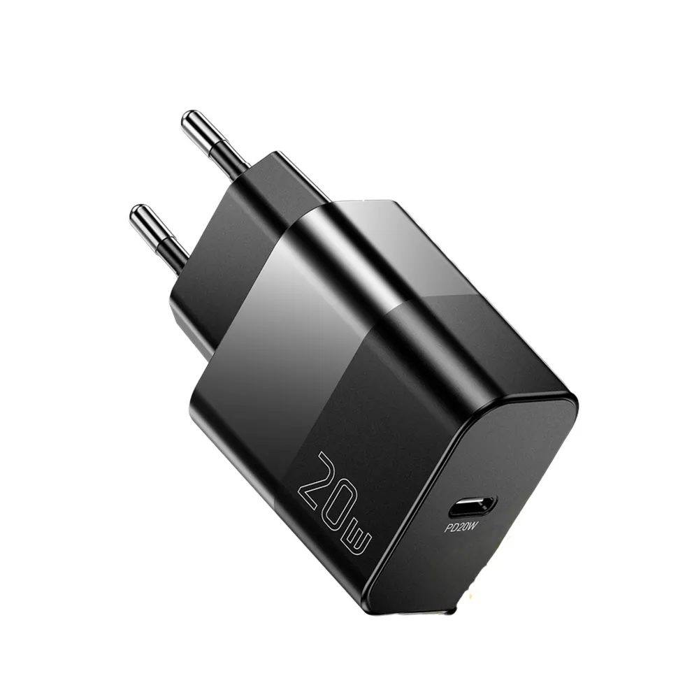 Мережевий зарядний пристрій Essager Travel Charger 20W USB-C Black (E20JSB1-SYTT1-T) + кабель USB Type-C - мініатюра 3