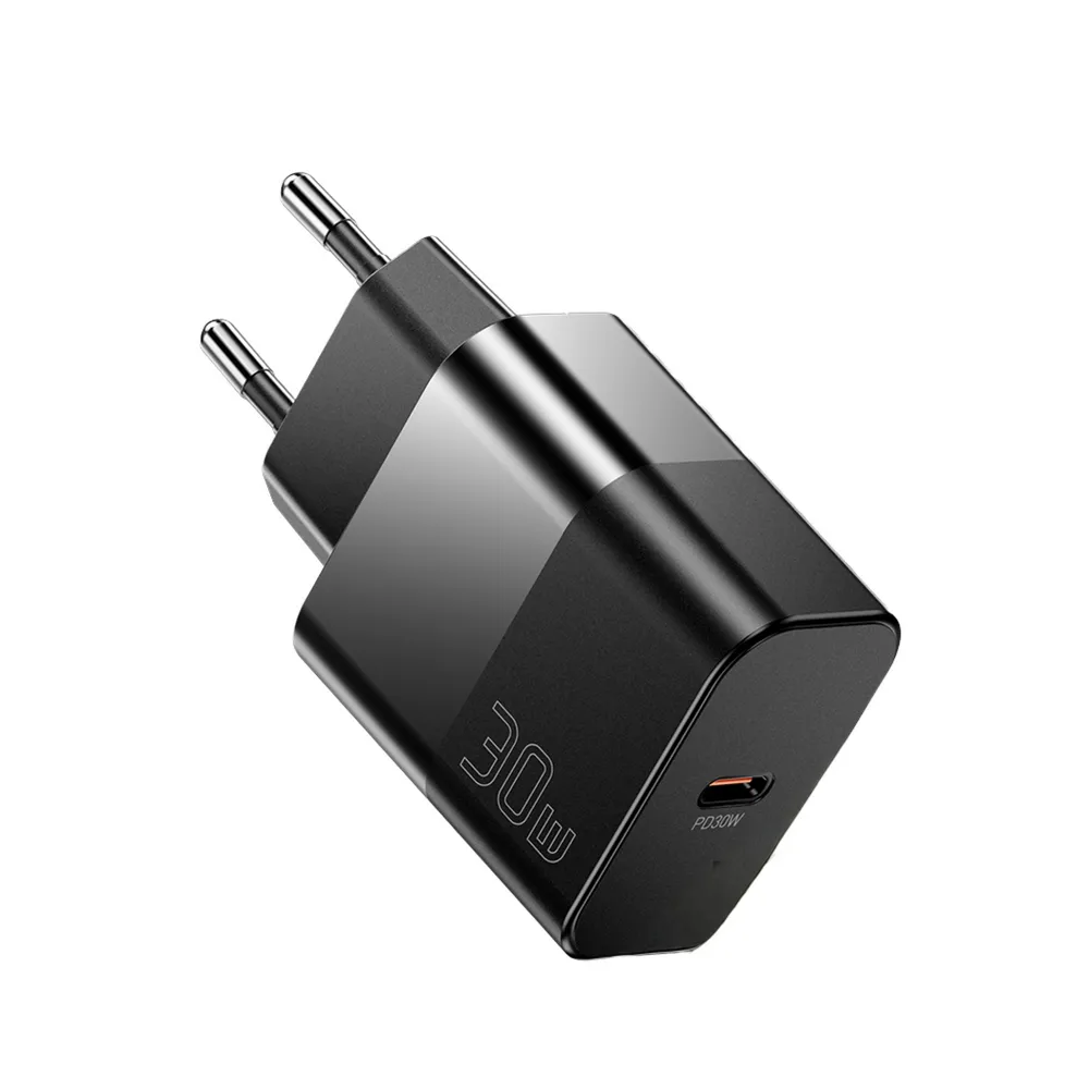 Мережевий зарядний пристрій Essager Travel Charger 30W USB-C Black (E30JSB1-SYTT1-T) + кабель USB Type-C - мініатюра 4