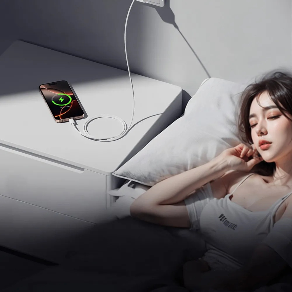 Мережевий зарядний пристрій Essager Vanjane 20W USB-C White (EFJB02-JSTT2-T) + кабель USB Type-C - мініатюра 7