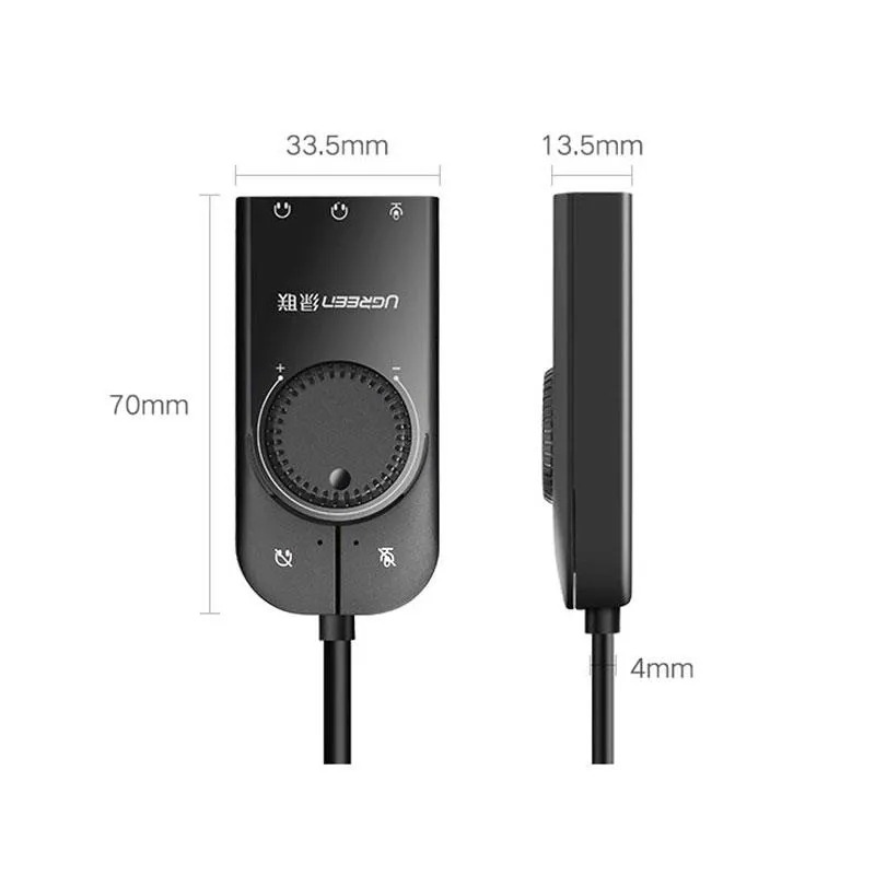 Звукова карта Ugreen CM129 Black (40964) - мініатюра 3
