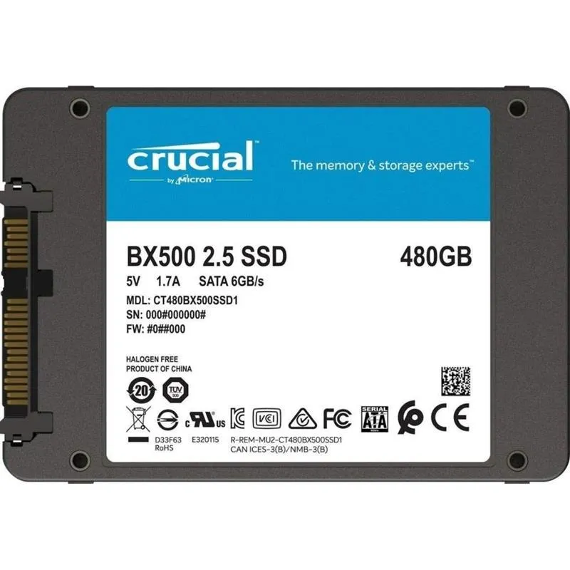 Накопичувач SSD 240GB Crucial BX500 2.5" SATAIII 3D NAND TLC (CT240BX500SSD1) - мініатюра 3