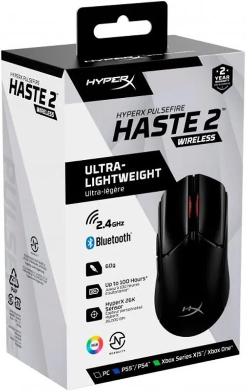 Миша бездротова HyperX Pulsefire Haste 2 Wireless Black (6N0B0AA) - мініатюра 11
