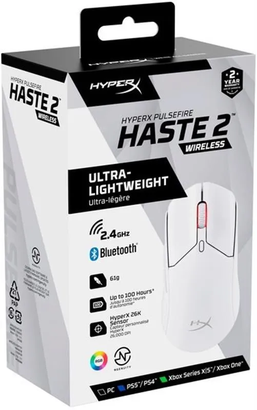 Миша бездротова HyperX Pulsefire Haste 2 WL White (6N0A9AA) - мініатюра 8