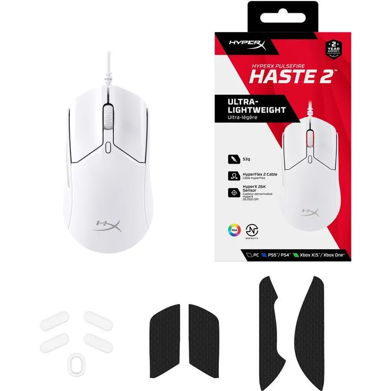 Миша HyperX Pulsefire Haste 2 White (6N0A8AA) - мініатюра 7