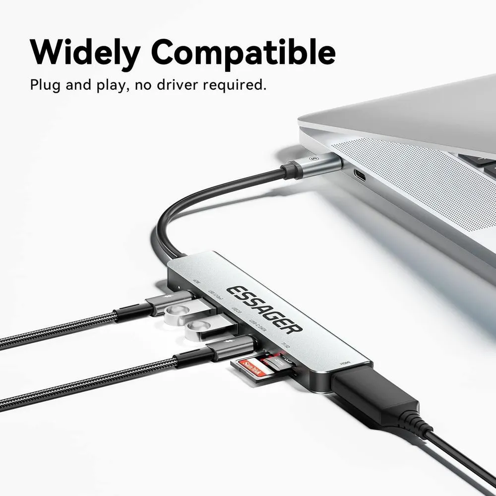 USB-хаб Essager QingHong 7 in 1 USB-C Hub (EHB07-QH0G-Z) - мініатюра 8