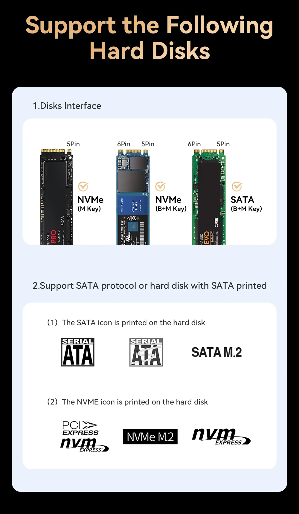 USB-хаб Essager 8 in 1 USB-C Hub with 10Gbps M.2 NVMe SSD Enclosure (EHB08-QK0G-Z) - мініатюра 11