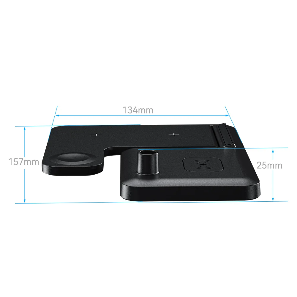 Бездротовий зарядний пристрій Essager Jiecheng 4 in 1 15W Black (EWXZM-JC01-Z) - мініатюра 10