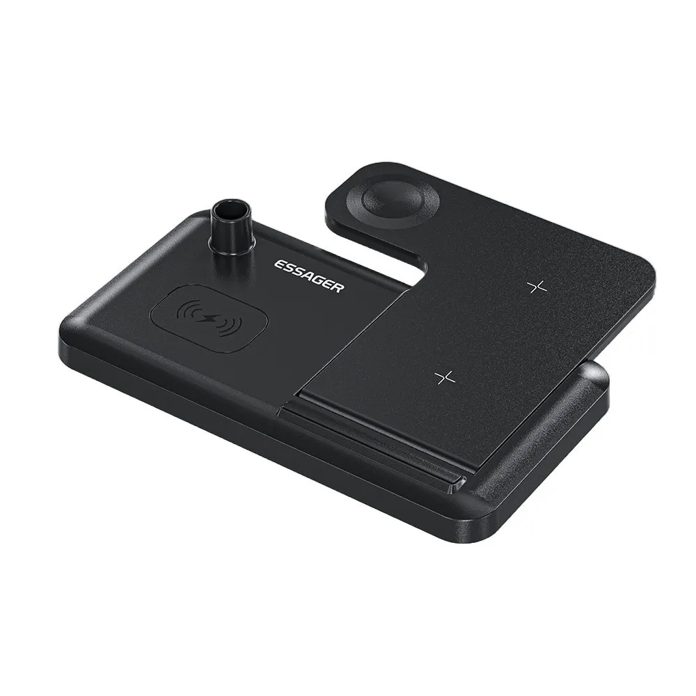 Бездротовий зарядний пристрій Essager Jiecheng 4 in 1 15W Black (EWXZM-JC01-Z) - мініатюра 4
