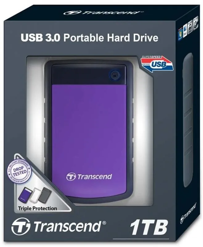 Зовнішній жорсткий диск 2.5" USB 1.0TB Transcend StoreJet 25H3 (TS1TSJ25H3P) - мініатюра 3