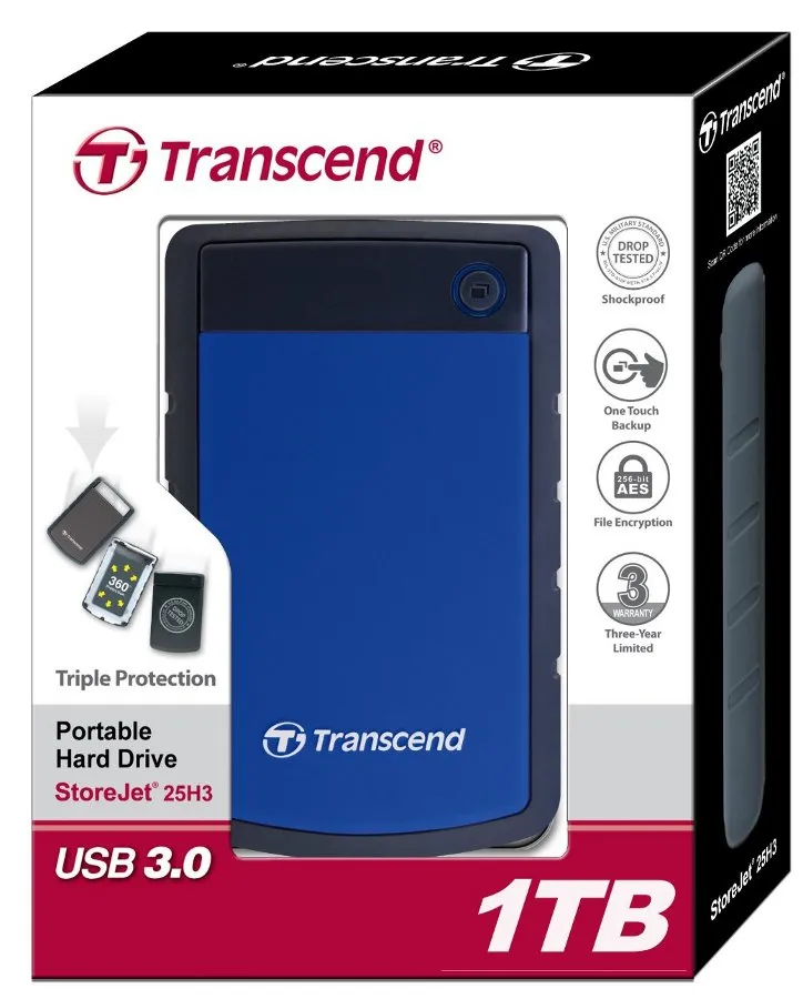 Накопичувач зовнiшнiй 2.5" USB 1TB TRANSCEND StoreJet 25H3B (TS1TSJ25H3B) - мініатюра 4