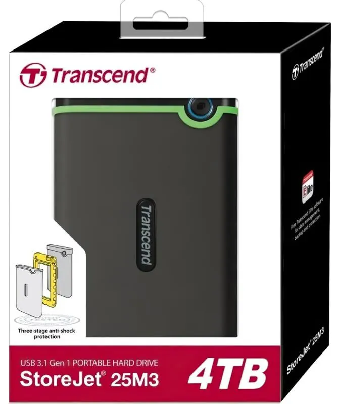 Зовнiшнiй жорстий диск 2.5" USB 4.0TB Transcend StoreJet 25M3 Iron Gray Slim (TS4TSJ25M3S) - мініатюра 6