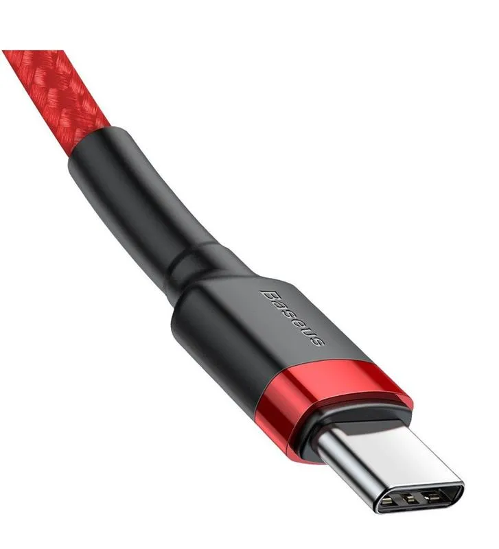 Кабель Baseus Cafule USB-C-USB-C, PD2.0, 60W 2м Red (CATKLF-H09) - мініатюра 3