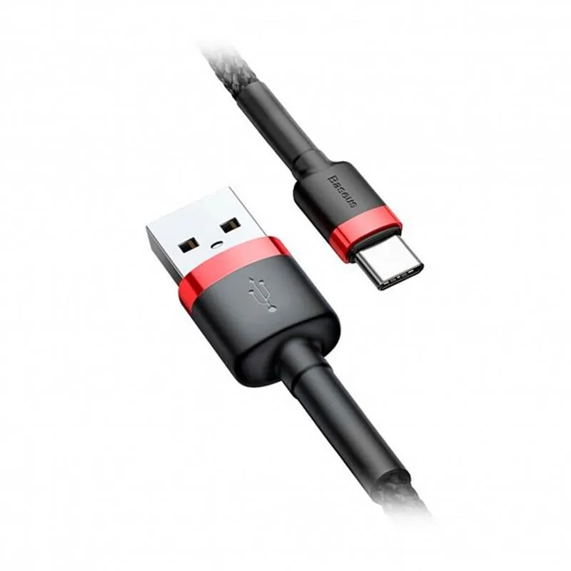 Кабель Baseus Cafule Series USB-USB-C, 1м Red/Black (CATKLF-B91) - мініатюра 2