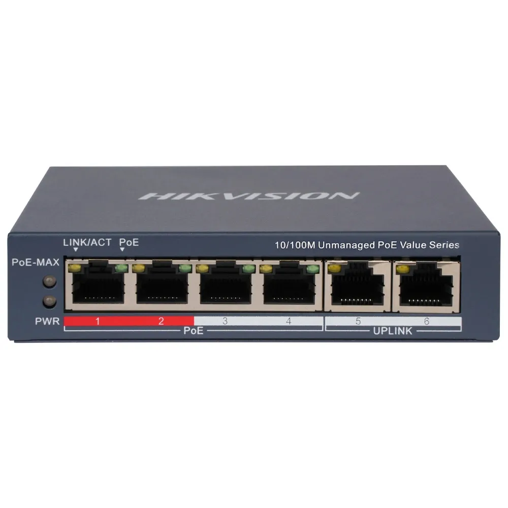 Комутатор Hikvision DS-3E0106P-E/M(B) POE - зображення 1