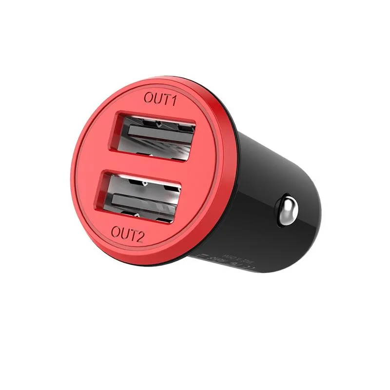 Автомобільний зарядний пристрій ColorWay (2USB,3.4A, 17W) Red/Black (CW-CHA026-BK) - мініатюра 2