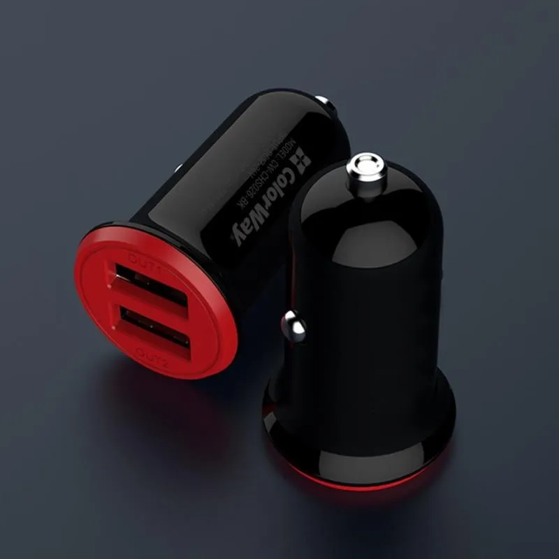 Автомобільний зарядний пристрій ColorWay (2USB,3.4A, 17W) Red/Black (CW-CHA026-BK) - мініатюра 5