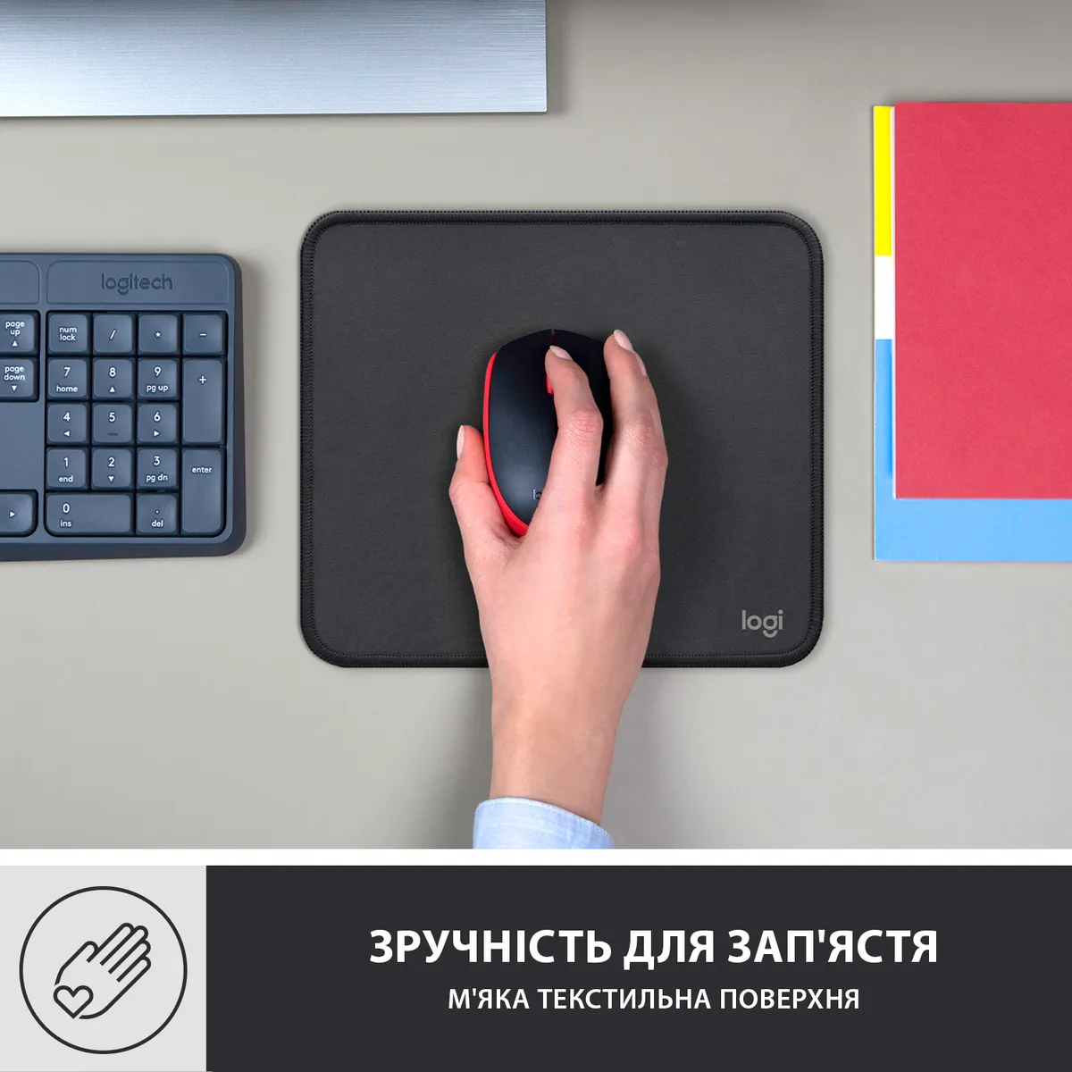 Ігрова поверхня Logitech Mouse Pad Studio Graphite (956-000049) - мініатюра 5