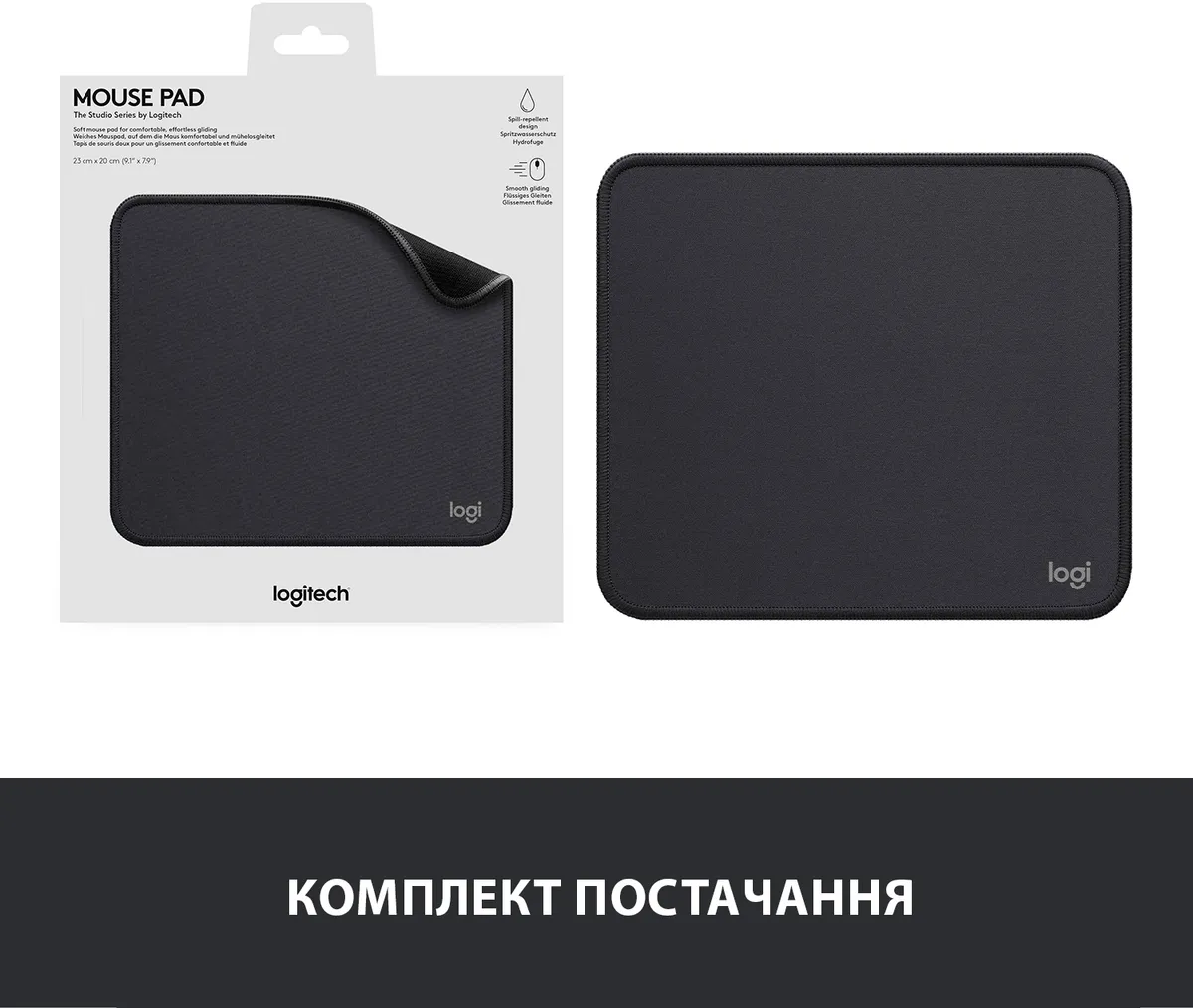 Ігрова поверхня Logitech Mouse Pad Studio Graphite (956-000049) - мініатюра 7
