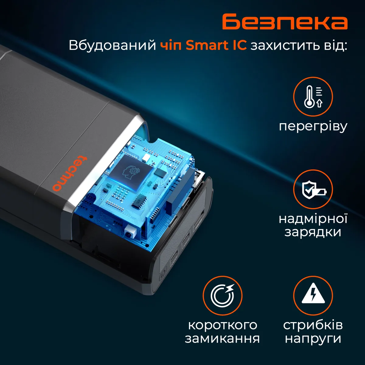 Універсальна мобільна батарея Techno PDC130 38000mAh PD 130W QC 3.0 Black - мініатюра 4