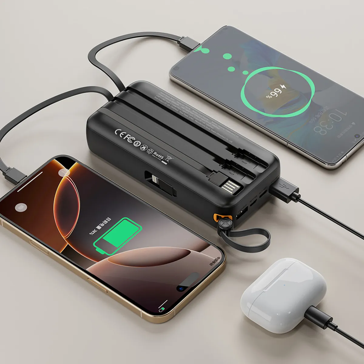 Універсальна мобільна батарея XO PR279 20000mAh 10W Black - мініатюра 4