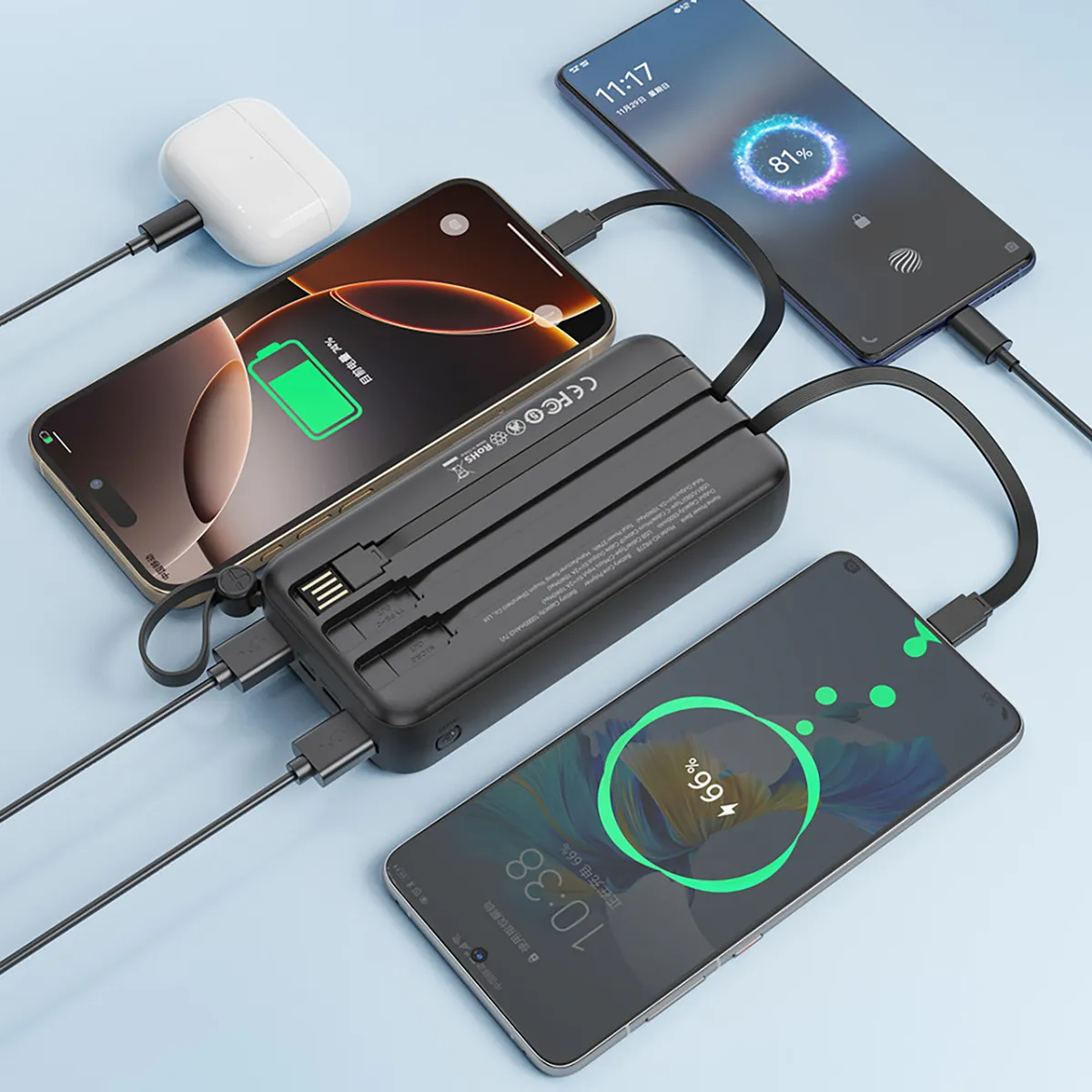 Універсальна мобільна батарея XO PR279 20000mAh 10W Black - мініатюра 5