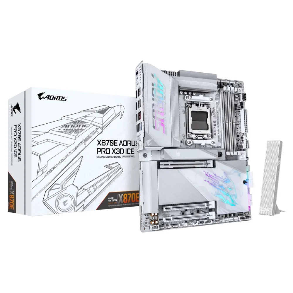 Материнська плата Gigabyte X870E Aorus Pro X3D Ice Socket AM5 - зображення 1