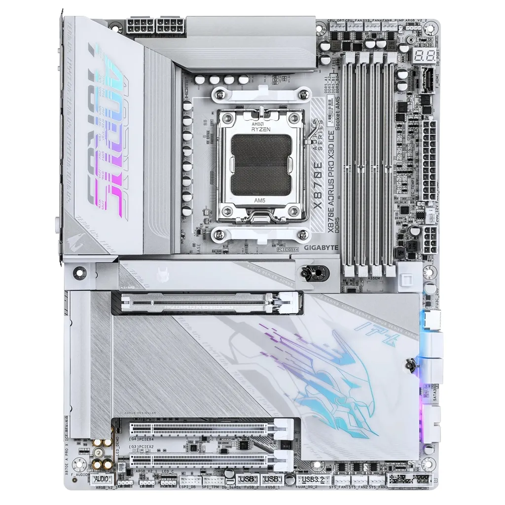 Материнська плата Gigabyte X870E Aorus Pro X3D Ice Socket AM5 - мініатюра 2