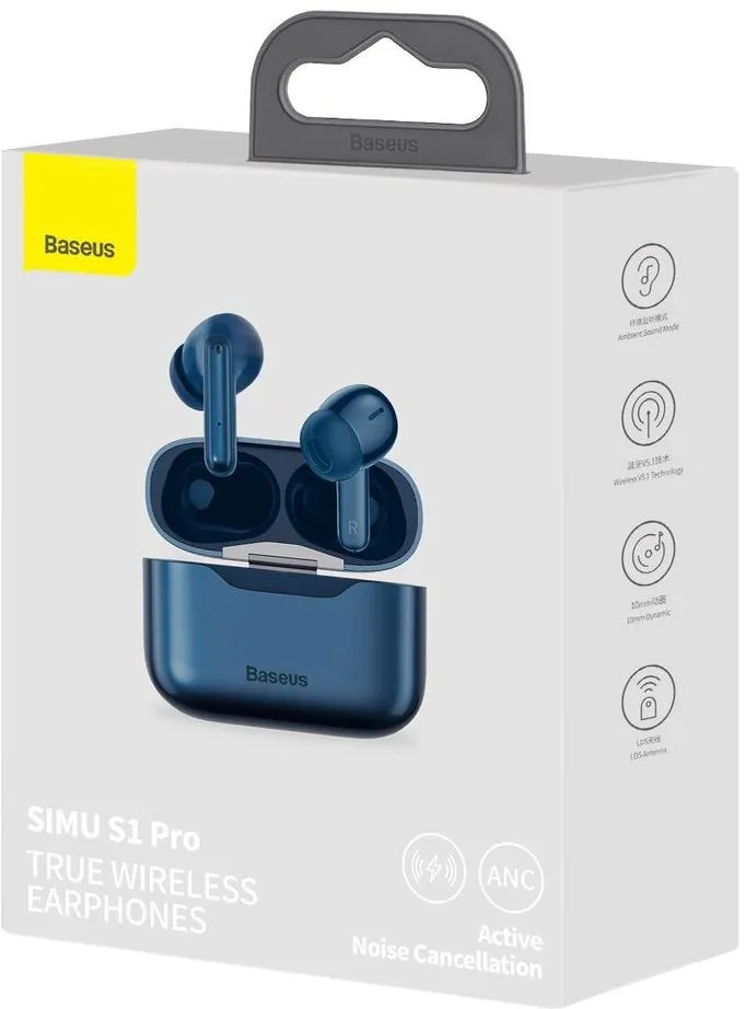 Bluetooth-гарнітура Baseus Simu ANC S1 Pro Blue (NGS1P-03) - мініатюра 6