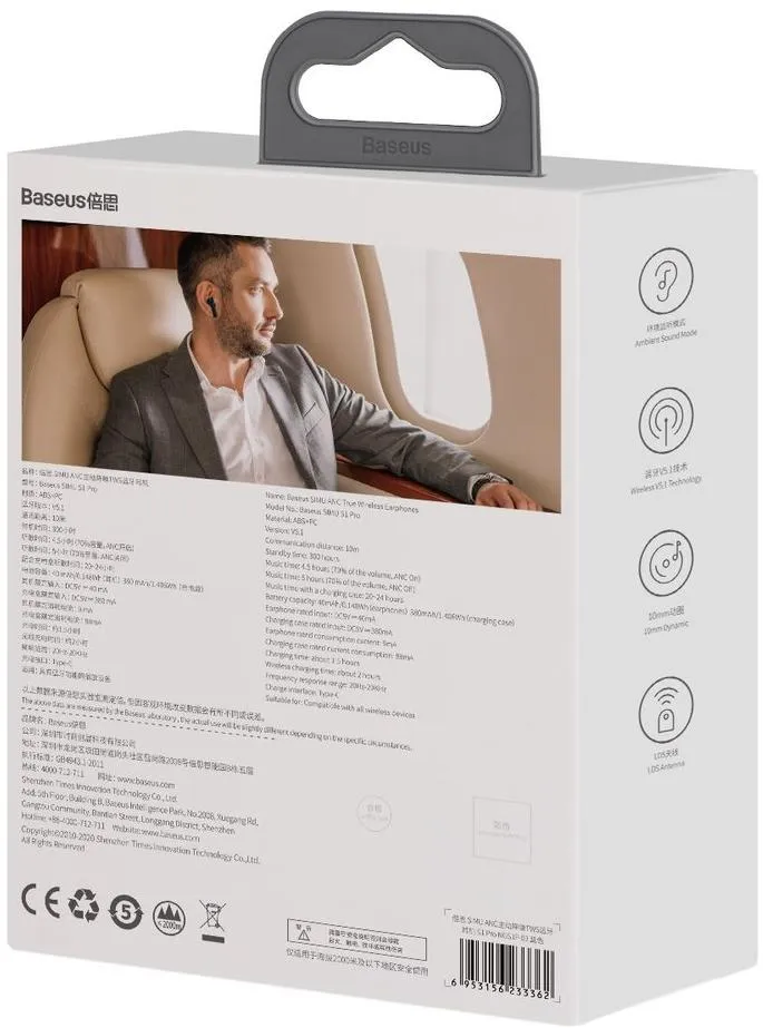 Bluetooth-гарнітура Baseus Simu ANC S1 Pro Blue (NGS1P-03) - мініатюра 7