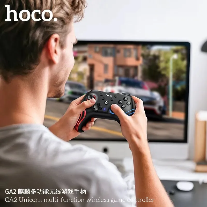 Бездротовий геймпад HOCO GA2 800mAh (SWITCH 1/2.PC) Unicorn multi-function wireless game controller Black - мініатюра 5