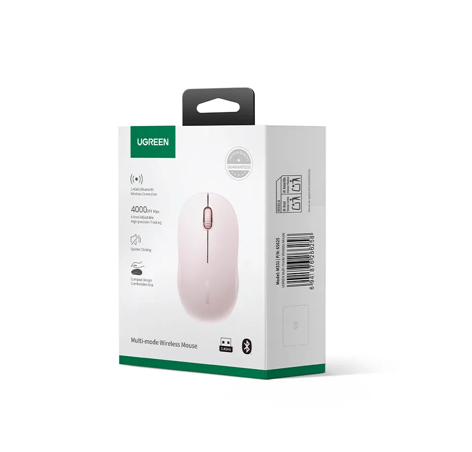Маніпулятор миша бездротова UGREEN M331 Multi-mode Wireless Mouse Grey - мініатюра 2
