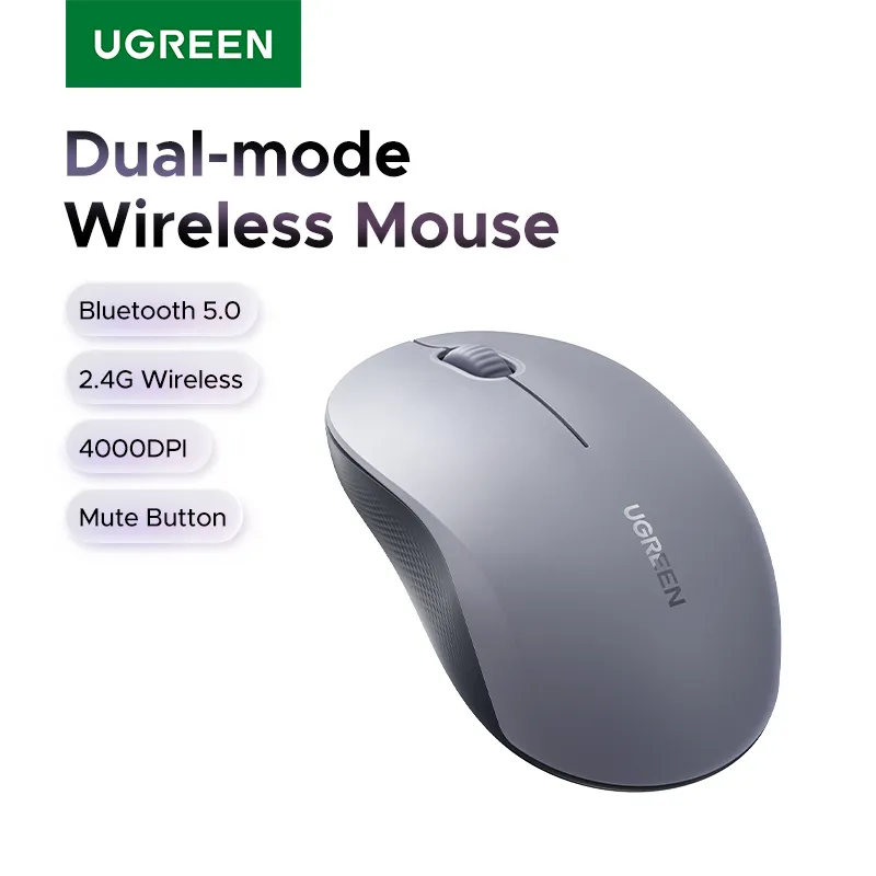 Маніпулятор миша бездротова UGREEN M331 Multi-mode Wireless Mouse Grey - мініатюра 4