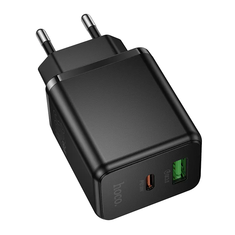 Мережевий зарядний пристрій HOCO C157A Smart PD30W+QC3.0 multi-protocol charger(EU) Black - мініатюра 3