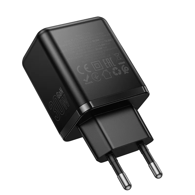 Мережевий зарядний пристрій HOCO C157A Smart PD30W+QC3.0 multi-protocol charger(EU) Black - мініатюра 7