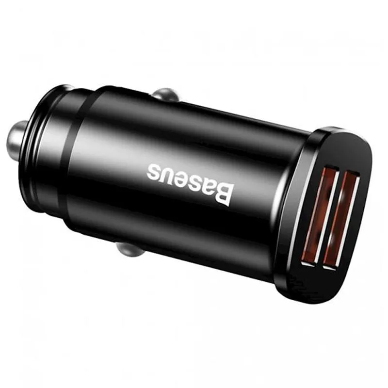 Автомобільний зарядний пристрій Baseus Square Metal (2USB, 5A) 30W Black (CCALL-DS01) - мініатюра 3