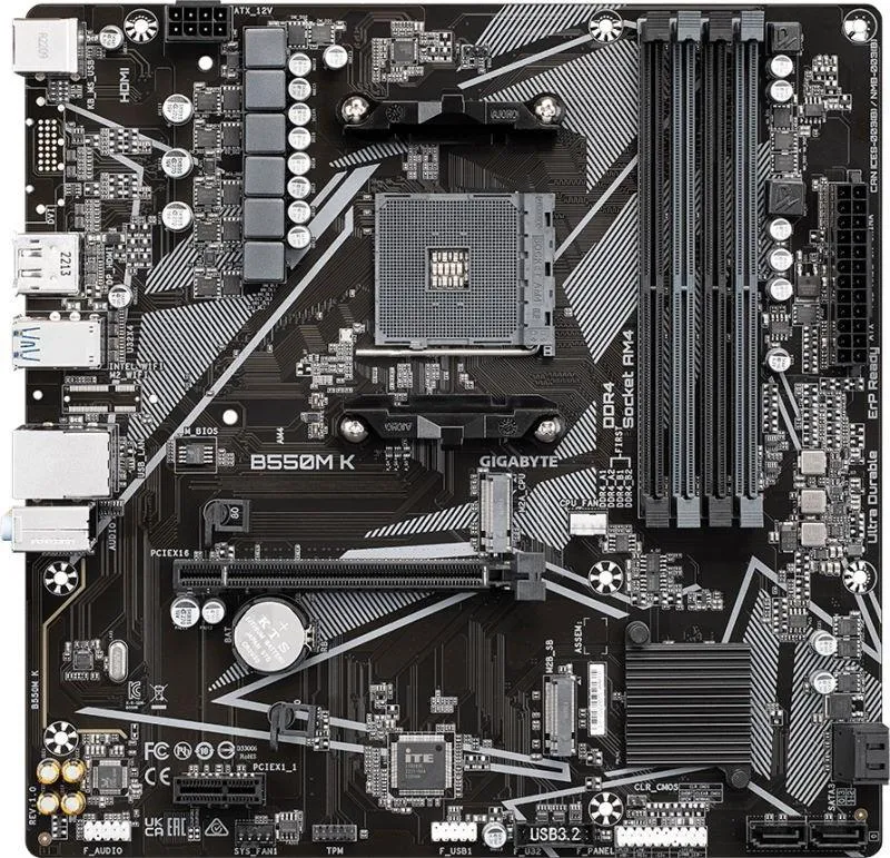 Материнська плата GIGABYTE B550M K - зображення 1